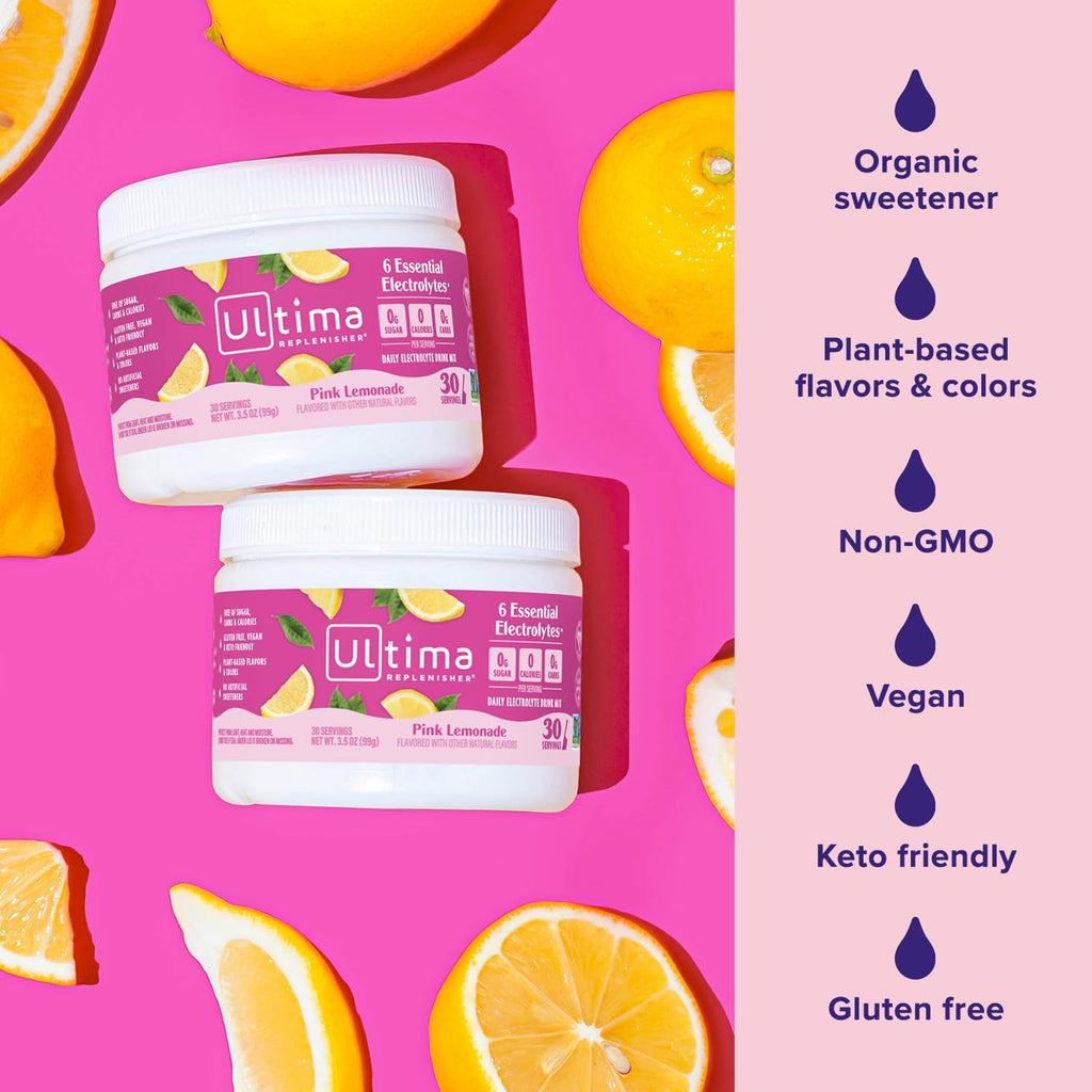 Ultima Replenisher Electrolyte Hydration Powder Mix - Pink Lemonade, 90g