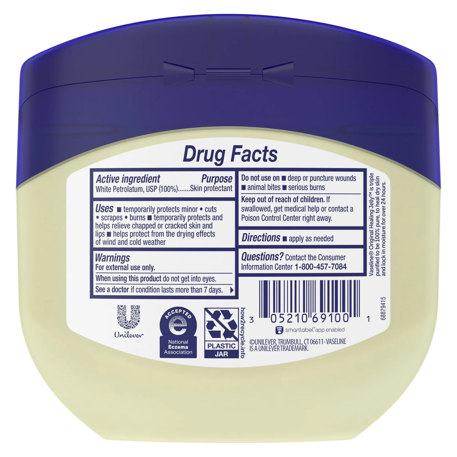 Vaseline Pure Petroleum Jelly, Original - 13 Oz