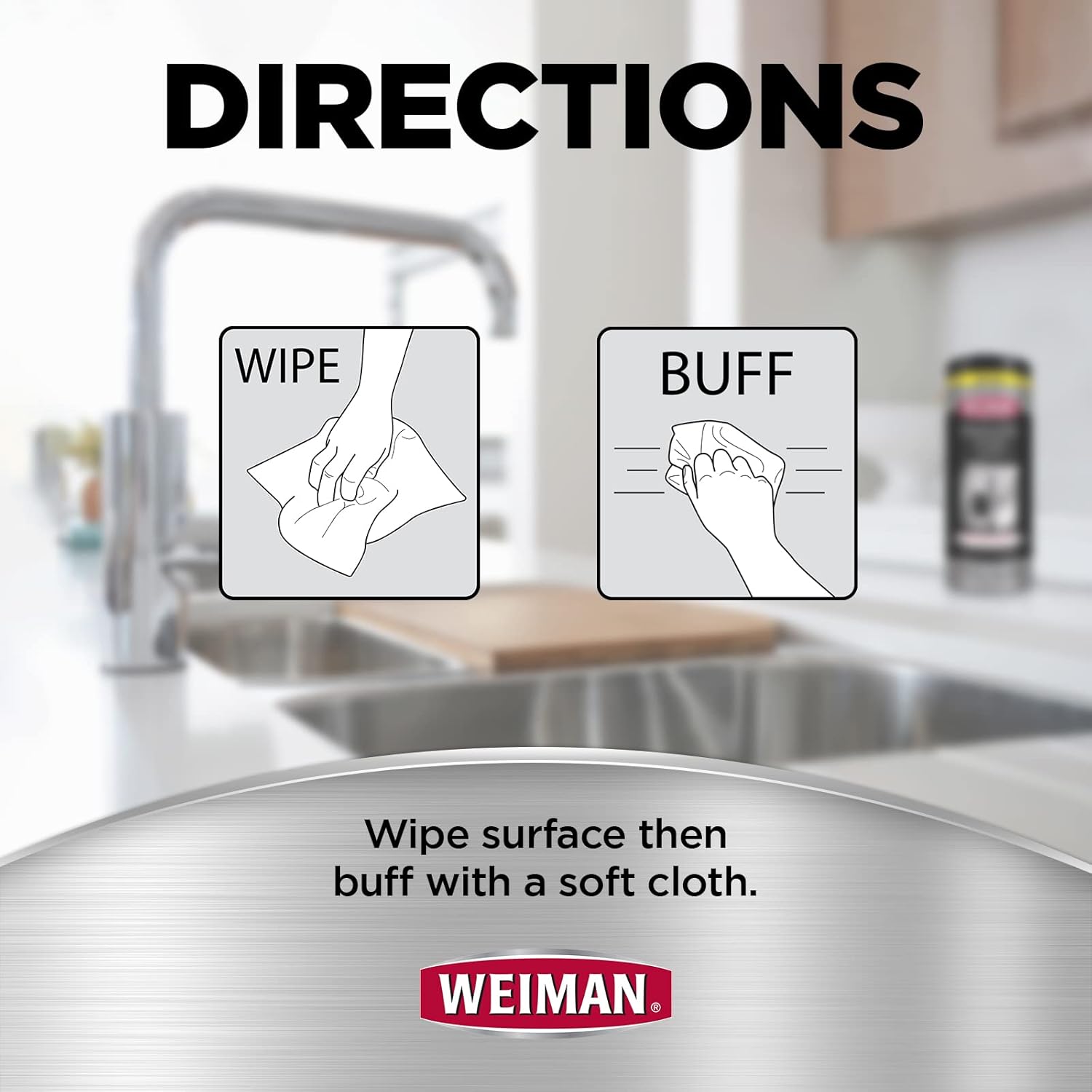 Weiman Stainless Steel Wipes, Pack of 30