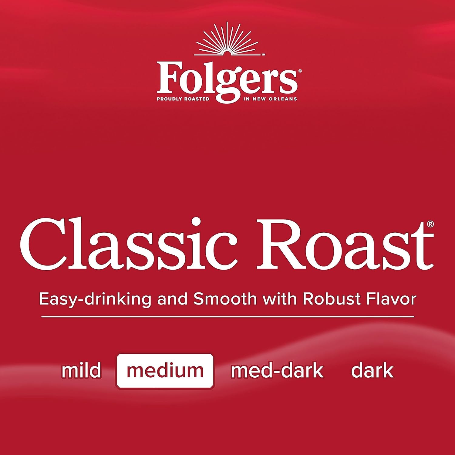 Folgers Classic Roast, Medium Roast Coffee, Keurig K-Cup Pods, 12 Count Boxes (Pack of 6)