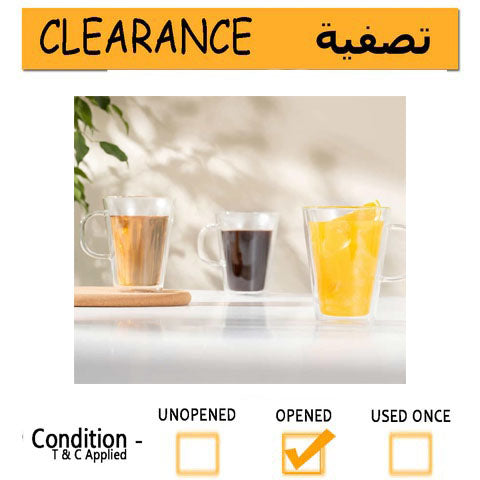Bodum Canteen Double Wall Mugs, 3 Piece Set (400ml, Double Wall Glass, Clear)-- Clearance