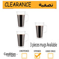 Bodum Canteen Double Wall Mugs, 3 Piece Set (400ml, Double Wall Glass, Clear)-- Clearance