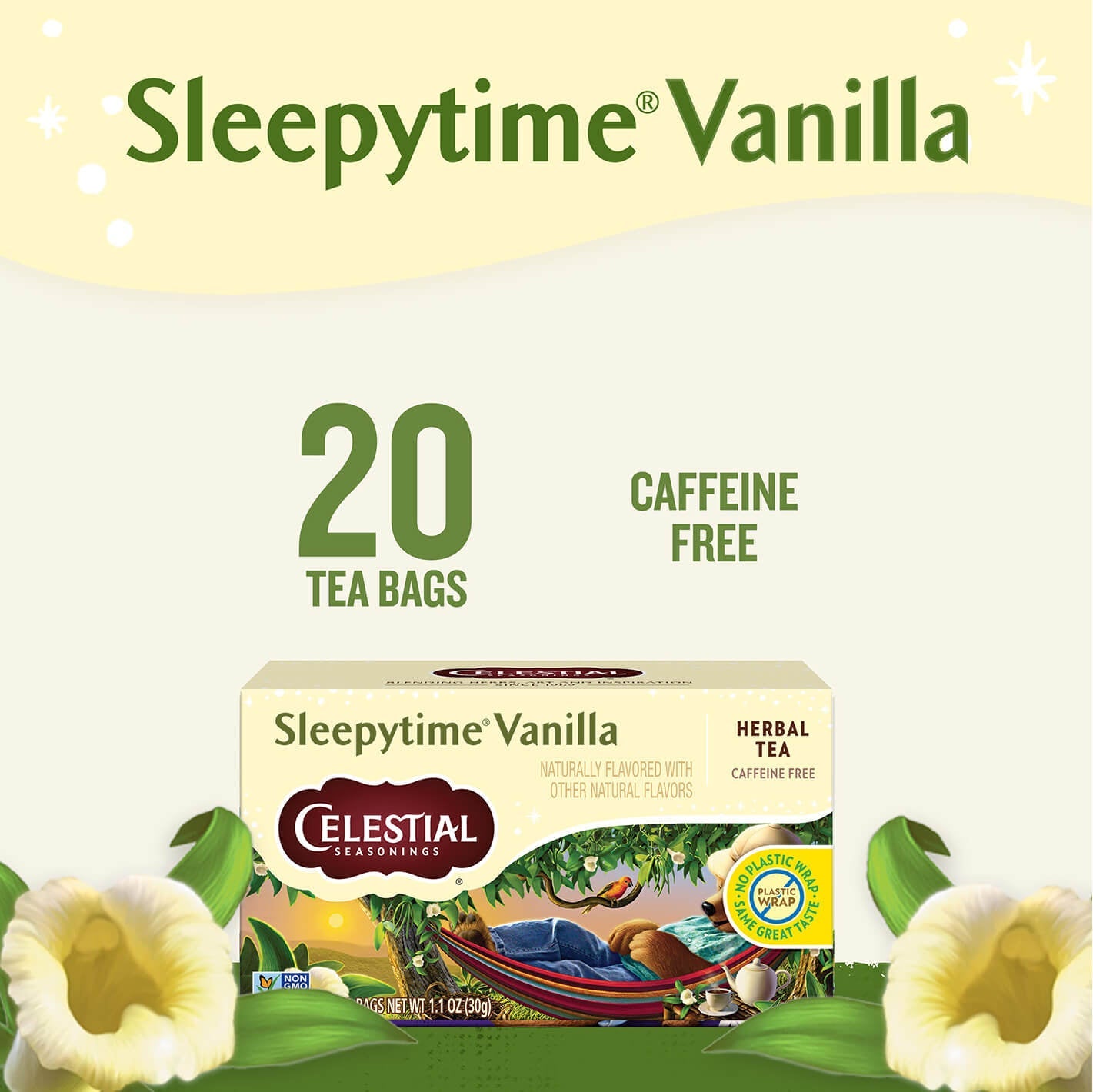 Celestial Seasonings Sleepytime Vanilla Herbal Tea, 20 Tea Bags