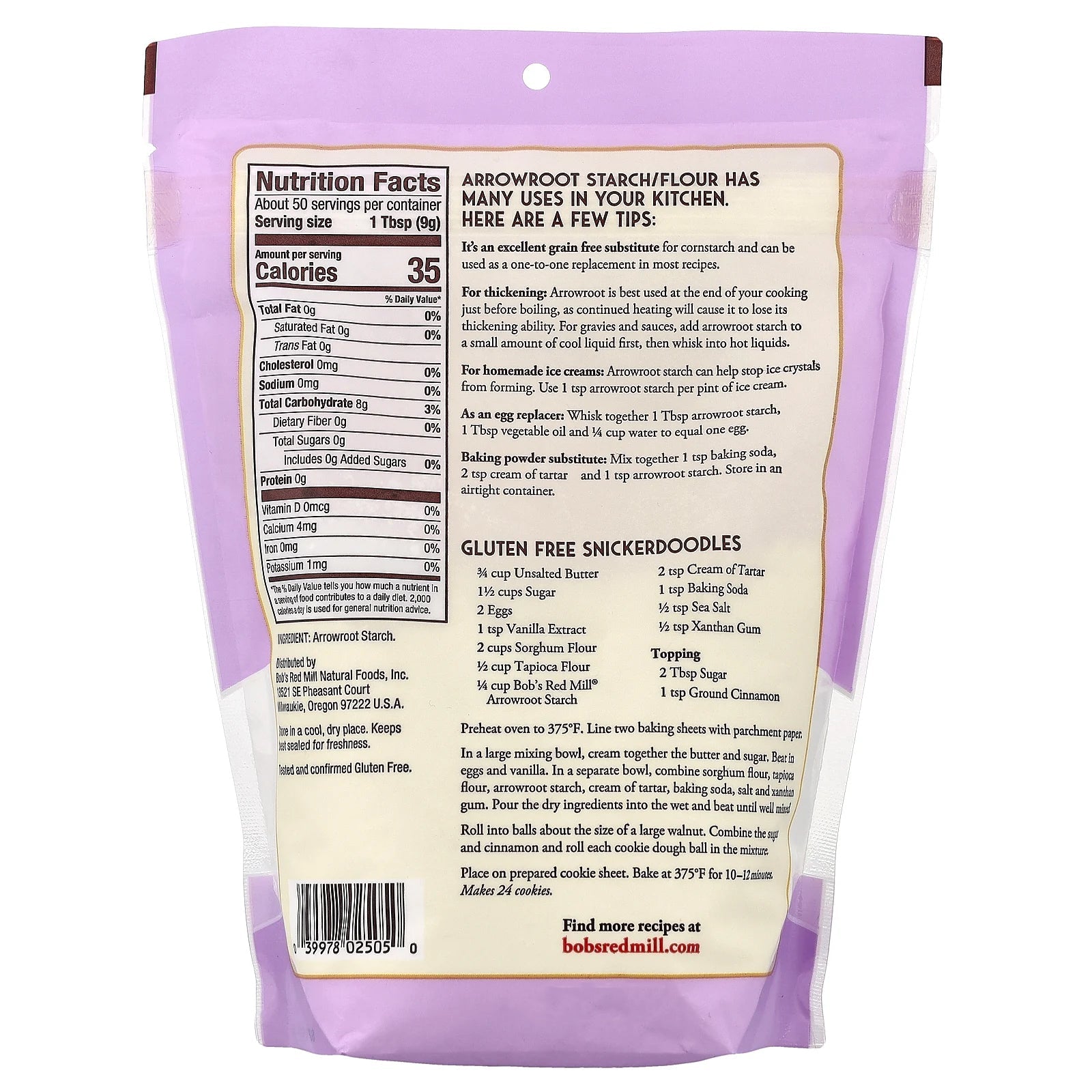 Bob’s Red Mill Arrowroot Starch Flour, 16 Oz (454g)