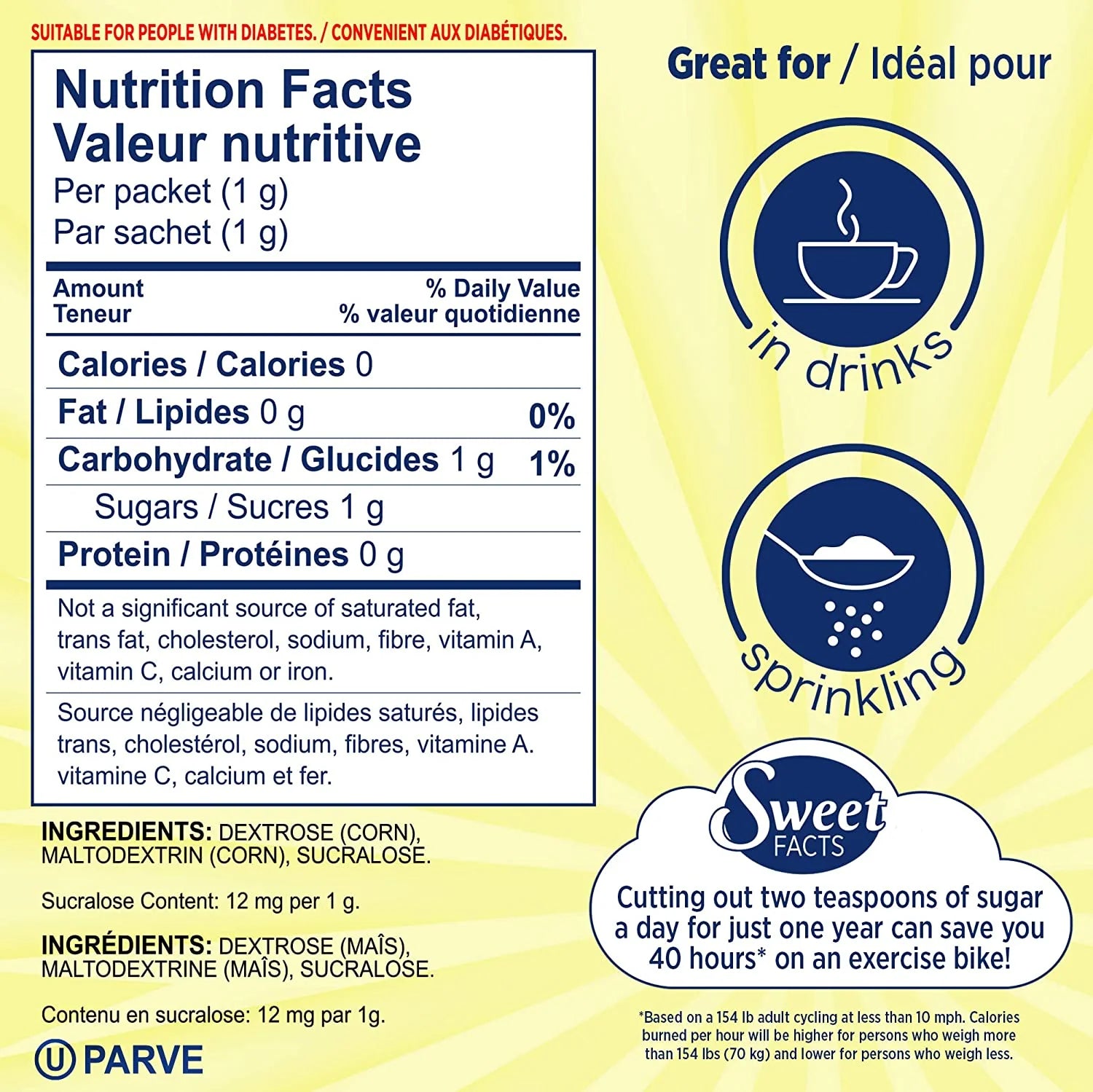 SPLENDA No calorie Sweetener box of 1000 sachets