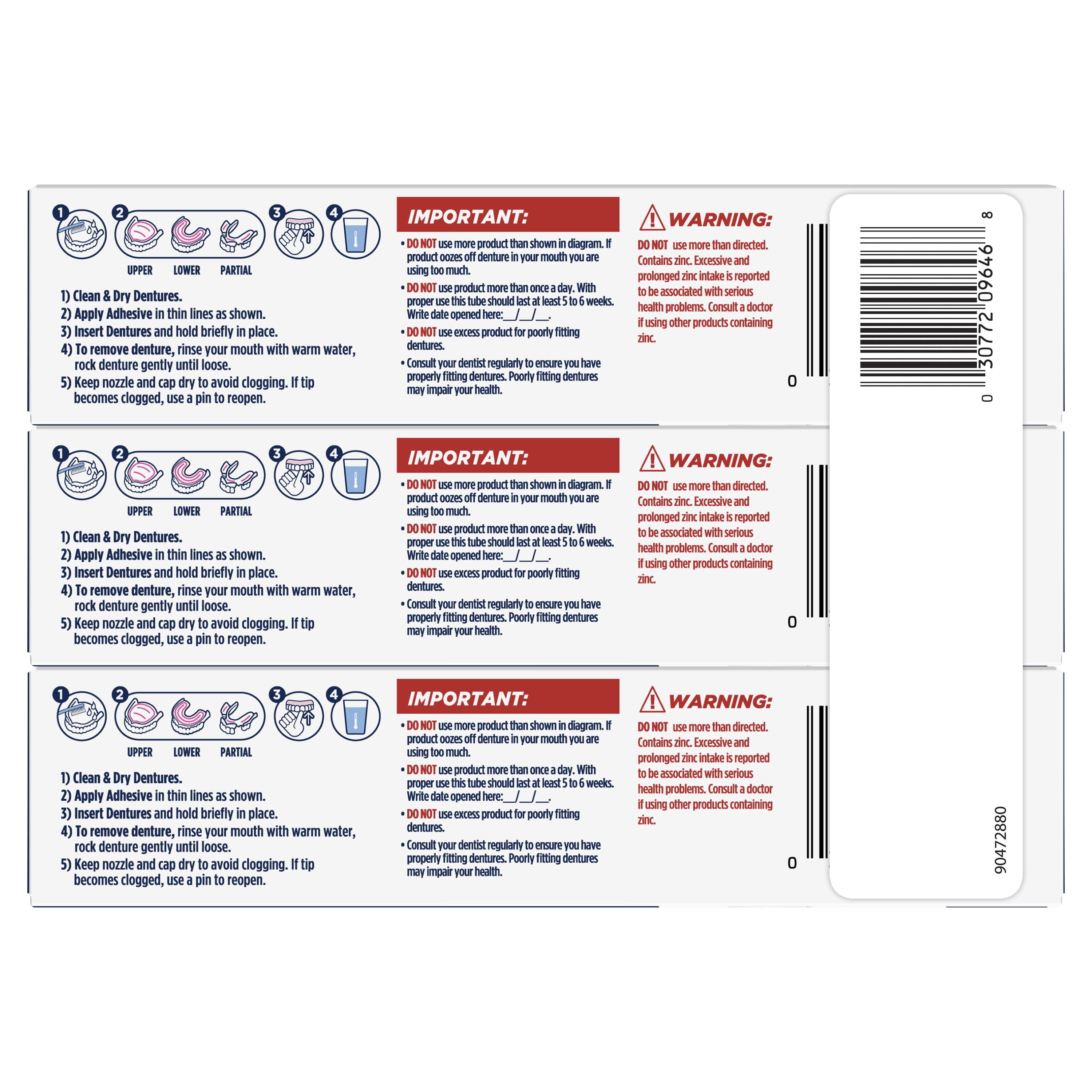 Fixodent Professional Ultimate Denture Adhesive Cream, 1.8 Oz (51 g) - Pack of 3