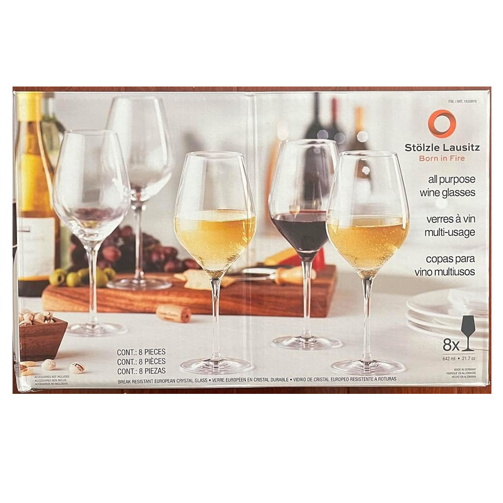 Stölzle Lausitz Born In Fire All-Purpose Wine Glasses – Set Of 8, 635ml