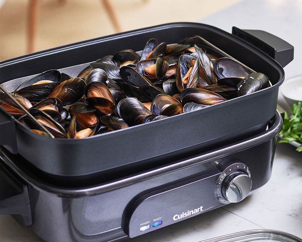 Cuisinart Cook In 5 in 1 Multi Cooker - Grill, Sear, Steam, Simmer and Cook - Non-Stick - Midnight Grey - GRMC3U