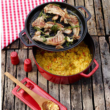 Staub Braise and Grill Set 6.7 L (7 qt.) Enameled Cast Iron