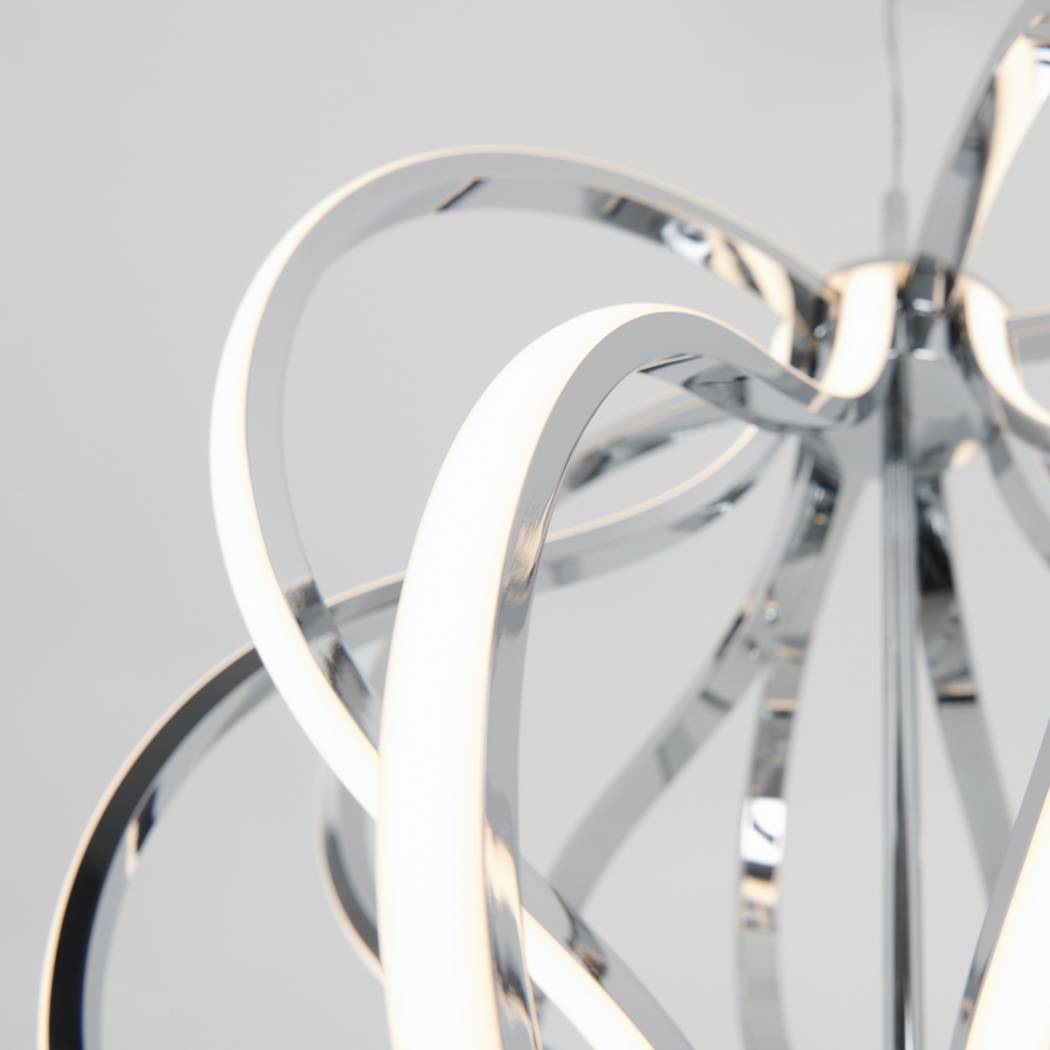 Artika Meridian 30W LED Modern Pendant Light Fixture, Chrome - Ideal For Dining Room, Kitchen Island Light, 2100 Lumens, 3000 Kelvin, No Bulb Required