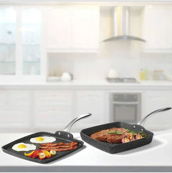Starfrit The Rock Grilling Pan And Griddle Pan Set Black 54cm