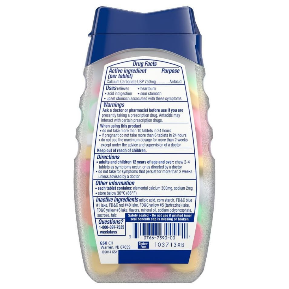 TUMS Extra Strength Chewable Antacid, 70 Tablets